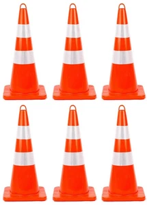 6 pack traffic cones security cones 28 inch - Picture 1 of 3