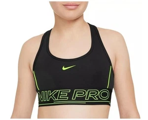 NWT Nike Pro Training Sports Bra Kids Size M Black & Green MSRP $38 - Picture 1 of 4