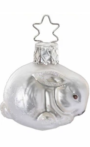 Inge Glas Little Snow Bunny White Matte 10193S019 German NEW w/FREE Gift Box - Picture 1 of 2