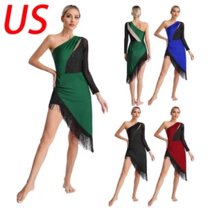 Womens Dancewear Rhinestones Dance Dress Dancing Costume Lyrical With Shorts - Picture 1 of 51