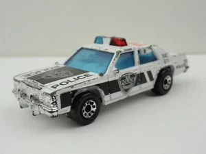 Matchbox #16 Ford LTD Police (White, Silver Shield, Macau) - w/ WEAR - Picture 1 of 7