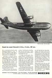 1945 Boeing: Coast to Coast Record Vintage Print Ad - Picture 1 of 1