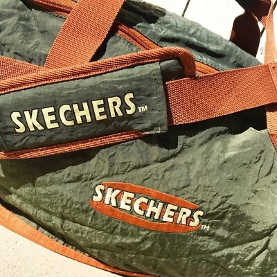 Bolso de Lona Vintage Early Skechers Verde/Marrón con Cremallera Foto 1 de 4