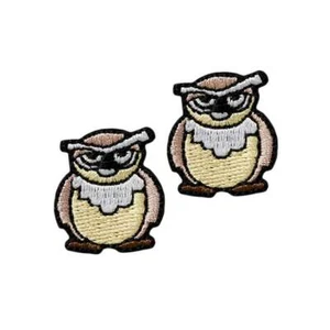Aufbügler♥Bügelmotiv♥Applikation Patch♥2 x Eule Braun-Gold klein  ♥Aufnäher ♥NEU - Picture 1 of 2