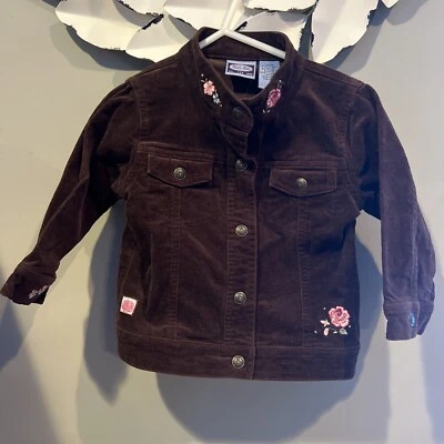 Koala Kids 24 Months Brown Corderoy Jacket With Flowers - Image 1 of 4