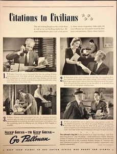 1942 Pullman Train Sleeper Cars Buy War Bonds Keep 'em Rolling WWII Print Ad - Picture 1 of 6