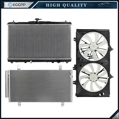 Electric Radiator Condenser Cooling Fan Kit For 2013-2014 2016 2017 Lexus ES350 - Image 1 of 4