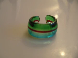 Anillo de vidrio de Murano original vidrio de Murano joyería ÚNICO hecho a mano colorido arte Ø 18,5 - Imagen 1 de 9
