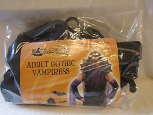 HALLOWEEN ADULT GOTHIC VAMPIRESS FANCY DRESS COSTUME SIZE 8-12. - Picture 1 of 10
