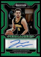 Jordan Bohannon 2022 Panini Prizm Draft Picks Penmanship Green Auto Iowa