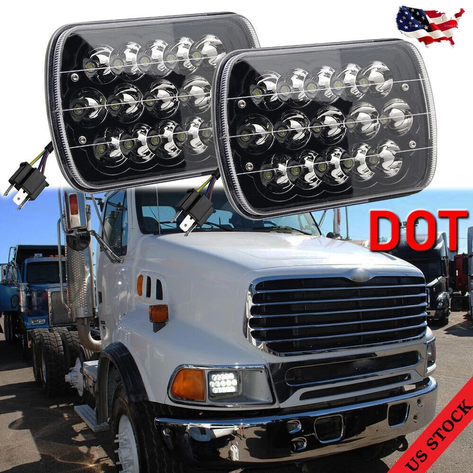 Fit Sterling Truck A9500 LT9500 1999-2008 7x6" LED Headlights Sealed Hi/Lo Beam - Image 1 of 4