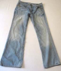 Affliction Distressed Denim Killer Jeans Leather Accents 36X34 - Picture 1 of 6