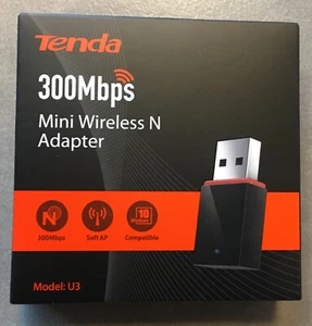 TENDA Mini Wireless N Adapter 300Mbps U3 - Foto 1 di 2