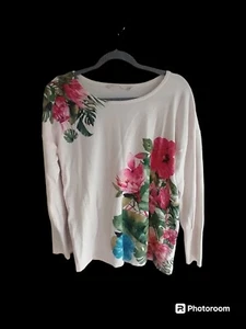 Soft Surroundings Pullover Damen XL hellrosa tropisch Blumen weicher Pulli - Bild 1 von 11