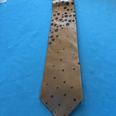 Corbata para hombre Antonio Ricci 100 % seda Italia alta costura círculos geométricos oliva Foto 1 de 4