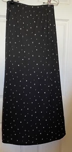 FALDA LARGA INFORMAL LESLIE FAY DE COLECCIÓN NEGRA CON PEQUEÑOS BLOQUES/PUNTOS BLANCOS TALLA M - Imagen 1 de 4