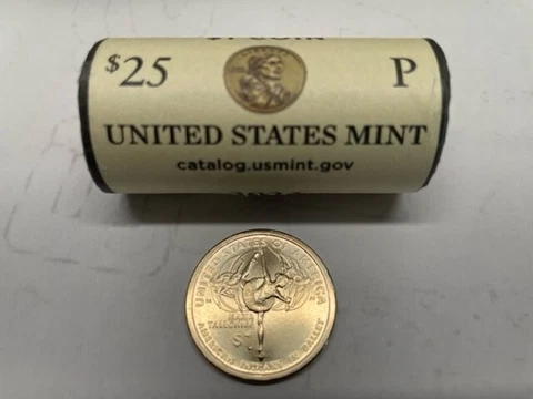 H/T ROLL~2023 P SACAGAWEA/NATIVE AMERICAN/TALLCHIEF UNCIRCULATED $25 dollar roll Cover