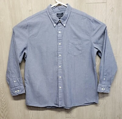 Camisa masculina alforje XXL ajuste sob medida botão azul cambraia manga longa 2XL - Imagem 1 de 4