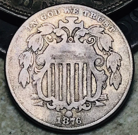 1876 Shield Nickel 5 Cents 5C Ungraded Choice Low Mintage Date US Coin CC18609 Cover