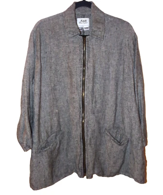 CHAQUETA DE LINO BY JEANNE ENGELHART TALLA L, GRIS LINO CREMALLERA FRONTAL Foto 1 de 4