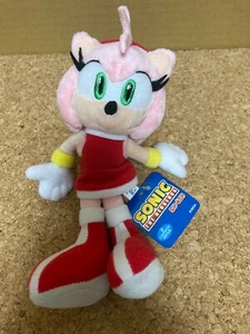 Juguete de peluche SEGA Amy Rose S 18 cm raro Sanei Japón con etiquetas de papel usado - Imagen 1 de 5