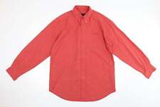 Cooper Mens Pink Viscose Button-Up Size L Collared