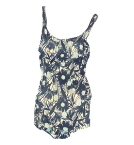 Vintage 60s/70s Womens One Piece Swimsuit Darlene Blue Floral Print sz 11-12 082 - Picture 1 of 5