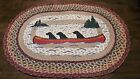 Earth Rugs OP-081 Labrador Dogs in Canoe. Floor Oval Rug. 20" x 30". New w/Tag