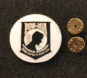 Large POW MIA Clutch Back Hat Lapel Pin - Picture 1 of 3