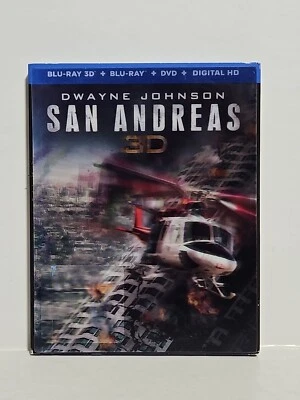 San Andreas 3D (3D/2D Blu-ray Disc) w/Lenticular Slip Used VG Condition - Image 1 of 4
