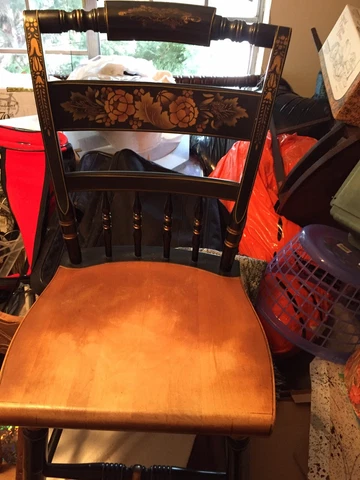 Vintage  L Hitchcock Windsor Side Chair Floral Stenciled Free Local Pickup Cover