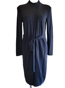 Jones NY Collection LARGE 2Pc Midi Sweater Dress Cotton/Angora Black Mock $139 - Picture 1 of 15