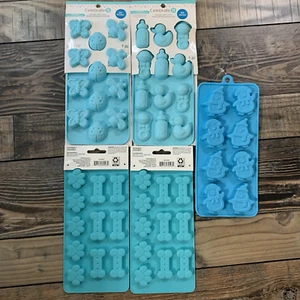 4 Silikonformen Babyparty Schmetterling Hund Wachsschmelze Schokolade 1 Pinguin Eisform - Bild 1 von 9
