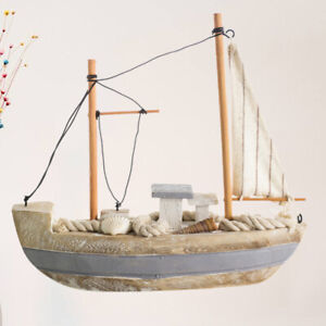 Wooden Sailboat Figurine Wooden Sailing Ship Model Miniature Sailing Boat Model