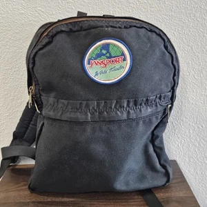 VTG 90S JANSPORT WORLD TRAVELER BACKPACK Black EUC - Picture 1 of 5