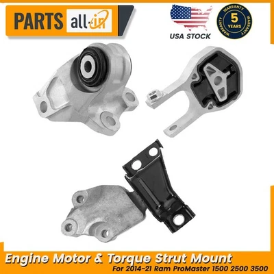 Montaje de motor y puntal de par de 3 piezas para Ram ProMaster 1500 2500 3500 2014-21 Foto 1 de 4