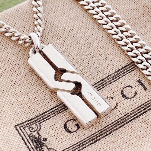 Orecchini merce puliti GUCCI 925 collana argento uomo s OT363 accessori pendente