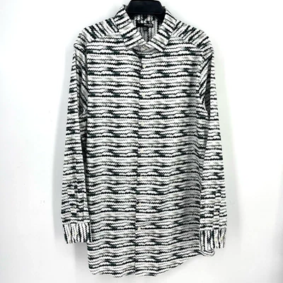 Camisa de manga larga geométrica jungla eléctrica calce ajustado de Murano para hombre talla 3XB verde Foto 1 de 4