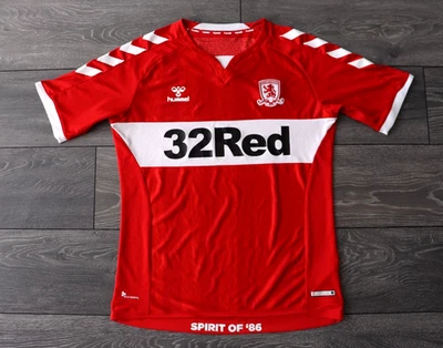 MIDDLESBROUGH FC HOME FOOTBALL SHIRT 2018 2019 SOCCER JERSEY HUMMEL MENS SMALL - Image 1 of 4