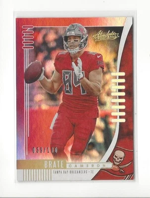 2019 Absolute Spectrum Red #87 Cameron Brate Buccaneers /100  - Image 1 of 2