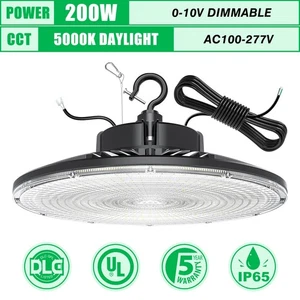 200W UFO LED High Bay Light Dimmable UFO Lamp Industrial Factory Garage Lighting - Picture 1 of 11