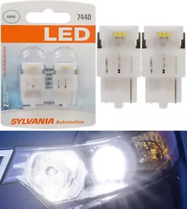 Sylvania Premium LED Light 7440 White 6000K Two Bulbs Rear Turn Signal Replace - Picture 1 of 12