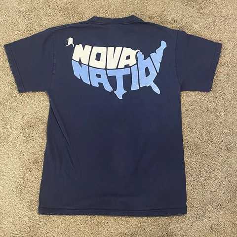 Vintage Team Nike Villanova Wildcats Nova Nation Blue T-Shirt Adult S Small Cover