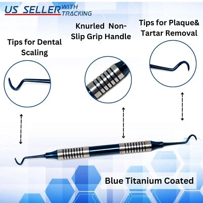 Lightweight Periodontal Montana Jack Blue Scaler Calculus Remover Dental Sickle - Image 1 of 4
