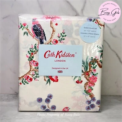 Cath Kidston Bird Trail Multi Queen Duvet Set Floral French Country 3 Pc NEW - Image 1 of 4