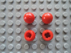 LEGO 4 x Technic Ball Kugel 32474 Achsloch rot - Bild 1 von 1