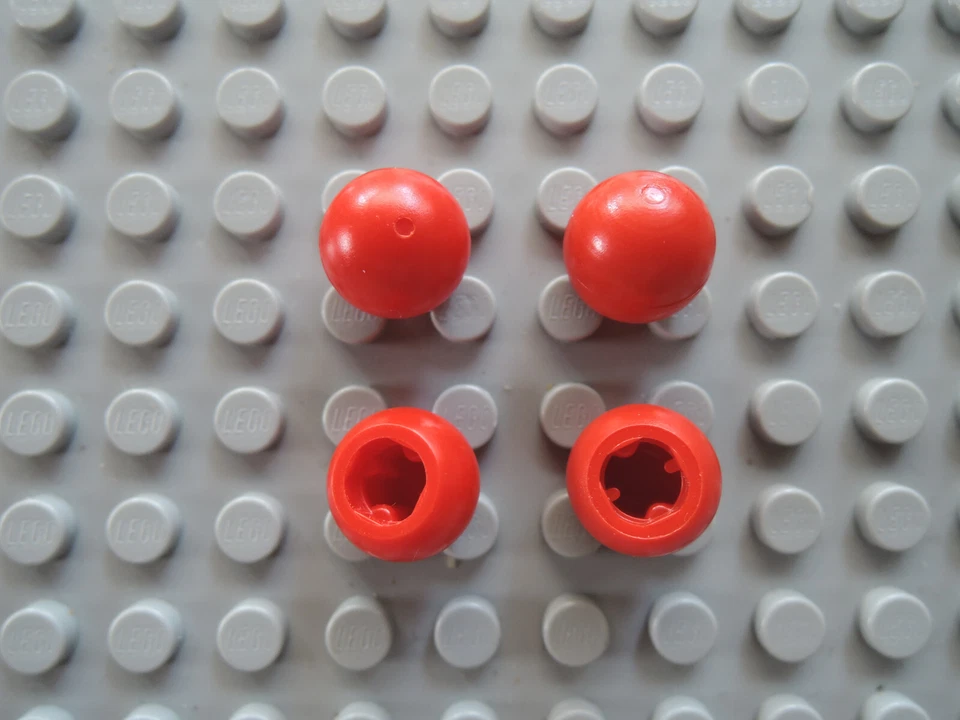 LEGO 4 x Technic Ball Kugel 32474 Achsloch rot - Bild 1 von 1