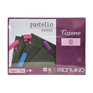 Fabriano Tiziano  BLACK Pastel Paper 30 Sheets 160gsm 12" x 16" - Picture 1 of 3