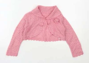Mothercare Girls Pink Collared Acrylic Blend Shrug Size 3-4 Years - Picture 1 of 12
