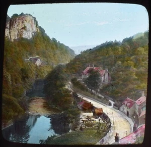ANTIQUE Magic Lantern Slide MATLOCK HIGH TOR C1890 VICTORIAN PHOTO DERBYSHIRE - Picture 1 of 2